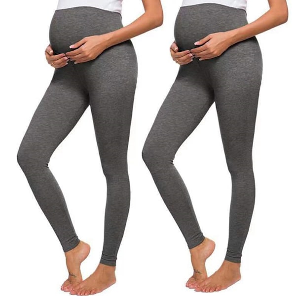 2-pack Seamless Graviditetsleggings för Kvinnor, Över Buken med Byxutvidgare, Träningsbyxor