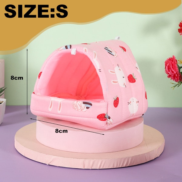 1 st rosa hamster bomullsbo i fyra storlekar Välj holländsk gris blomgrent Guinea Pig Nest vintertillbehör