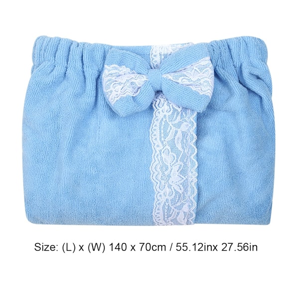 Superfin Fiber Badhandduk Bärbar Dusch Bad SPA Wrap Kroppsbadrock Blå