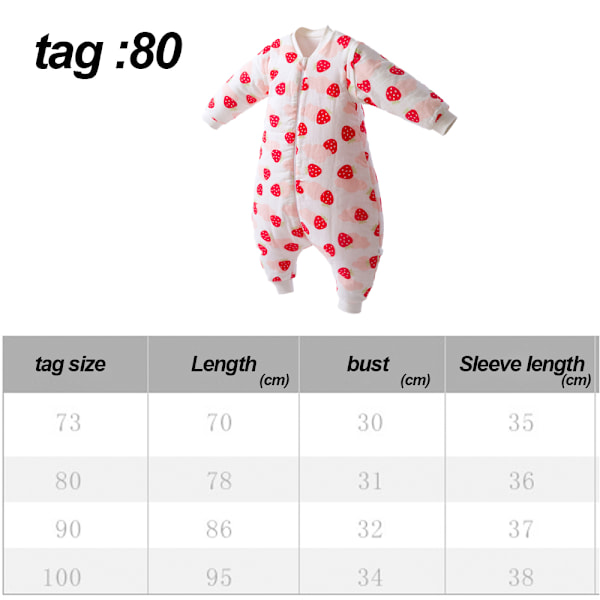 Høst/vinter barnesovesekk med splittede ben for baby