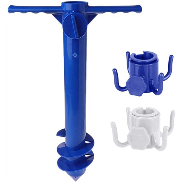 Heavy Duty Strandparasol Sandforankring, Parasolholder Stativ, Strandparasol Sæt med 2 stk. 4-grenede Strandparasol Hængende Krog