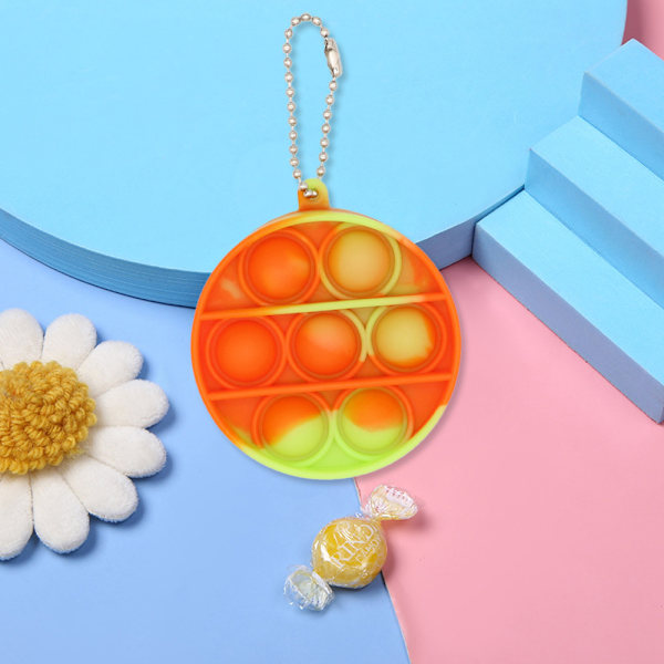 Mini Pop Leksak, Nyckelring Pop-Bubbla Sensorisk Leksak, för Barn Vuxna (2-pack)