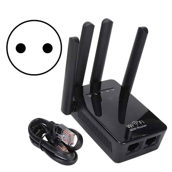 3-i-1 Trådlös Router AP Access WIFI Förbättra Punkt 360° Full Signal Täckning 300Mbps WiFi Router för Hem 100‑240VEU Stickkontakt