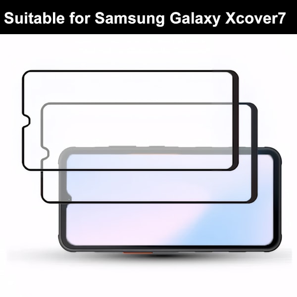 2-osainen sarja sopii Samsung Xcover 7 karkaistu lasi näytönsuojakalvolle