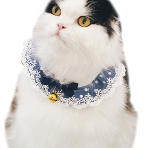 Hundsaliv handduk med klocka söt katt haklapp halsduk katt spets haklapp