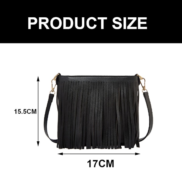 Flicka läder crossbody väska med fransar Damplånbok Daglig axelväska