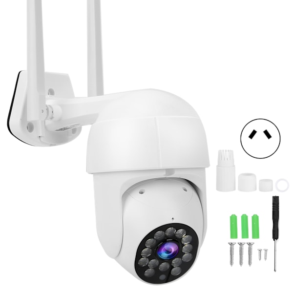 1080P Wifi PTZ Kamera 14 Ljus Nattseende IP66 Vattentät Rörelsedetektering Utomhus CCTV 100‑240V