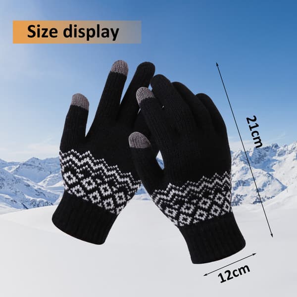 Vinterhansker Dame Varme Vintertette Tykke Voksne Jacquard
