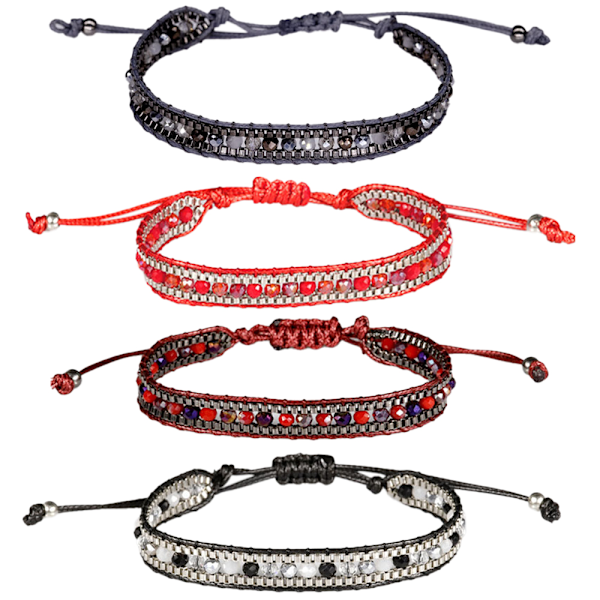 4 st armband, vävda armband, herr armband, dam armband, tonårsflicka armband, present