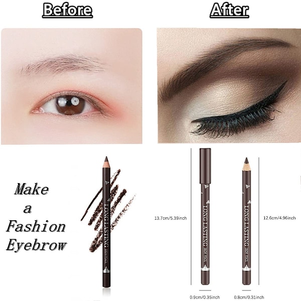 12 stk. Sorte Øjenbryn Eyeliner Blyanter Makeup Pen, Vandfast Øjenbryn Blyant, Langvarig Farve Øjenbryn Gel Pen, Øjenbryn Farveblyanter