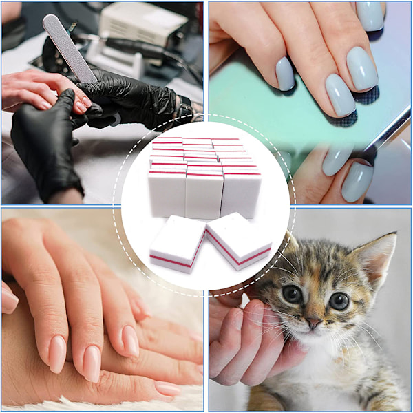 Nagelbuffert Sandpapperblock Poleringsfil 100/180 Korn Nagelfiler Konst Pedikyr Manikyr Fil 2-sidig