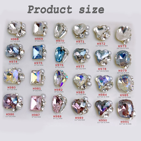30 stk. Neglekunst 3D Dekorationer Negle Sten Rhinestones Manicure Smykker Negle Rhinestones Neglekunst Charms Til Kvinder