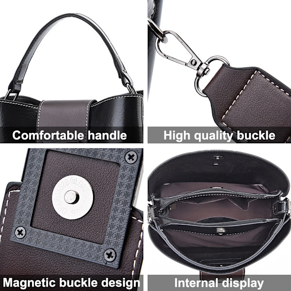Ny mode spandpose faux læder retro afslappet skulder crossbody taske