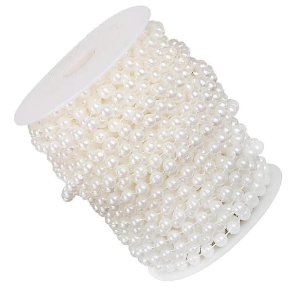 8mm Artificial Pearl Strands String Garland Spool Beads Wedding 20m [TT] White