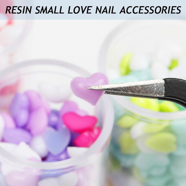 Hjärta 3D Nagelkonst Charm, Resin Ljusförändrande Nageldekaler för Akryl Nagelkonst Tillbehör, Hjärta Kärlek Nagelcharm Design för Kvinnor Nagelkonst
