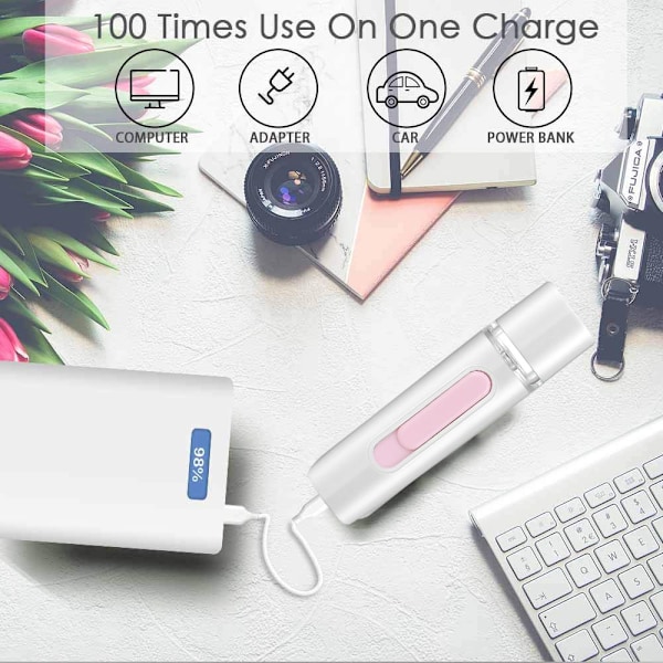 Sprayvattenpåfyllning ansiktsfuktare bärbar powerbank spray 2-i-1
