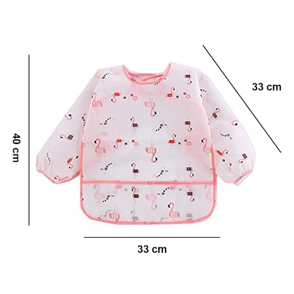 2-pack Långärmade Snuttset | Vattentäta Bebissnuttar med Fickor | Småbarnssnutt med Ärmar och Smulhållare | Fläck- och Luktresistent