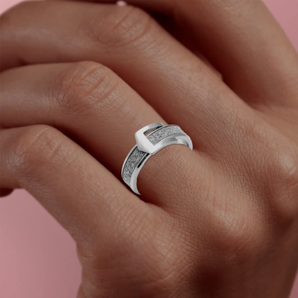 6mm Bæltespænde-stil Ring i Rustfrit Stål