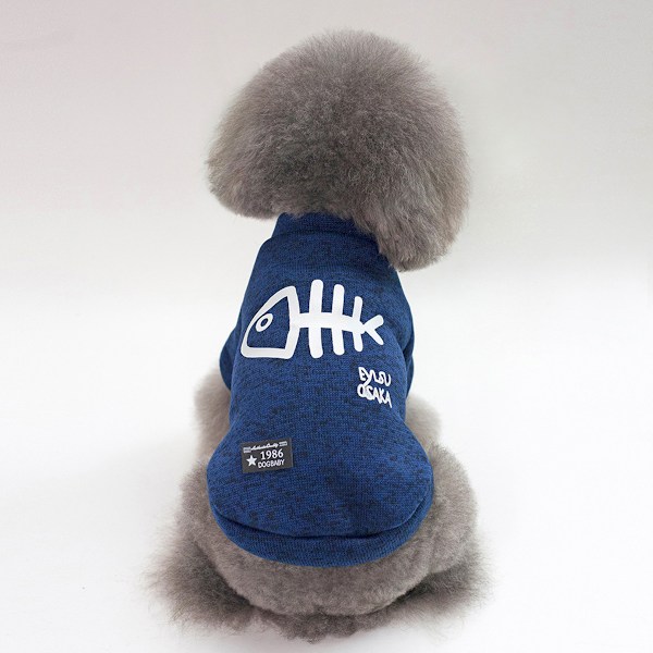 Hundekåpe for små og mellomstore hunder eller katter, Petjakke for valper, Hundekåpe for kaldt vær Veste for vinter (Blå)