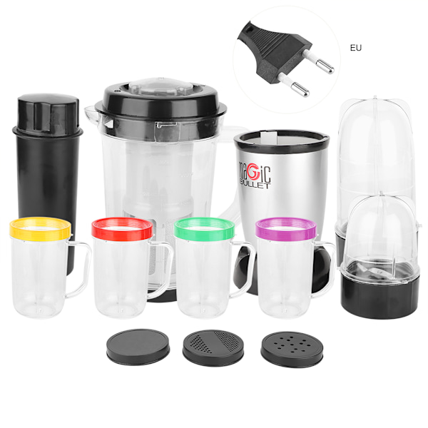 Multifunktionel Blender Juicer Ekstraktor Køkken Madprocessor Sæt til Juice Milkshake (EU Stik)