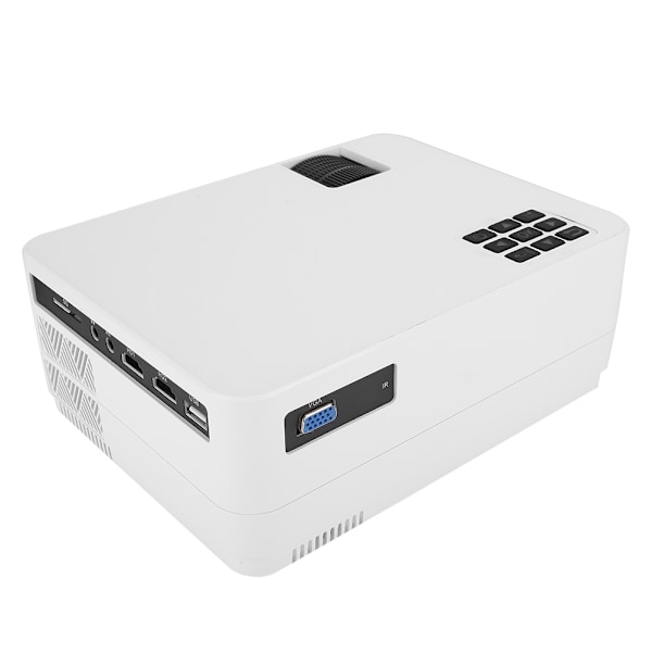 Mini Bärbar HD-projektor Hemmabio Media Player EU-kontakt AC90-240V 50-60Hz Vit