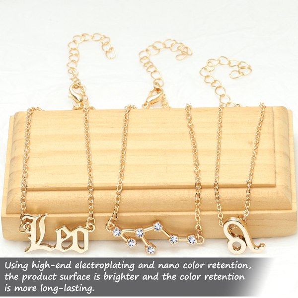 6 stjärntecken konstellation lager halsband för kvinnor flickor, konstellation hänge halsband brev horoskop halsband smycken födelsedagspresent