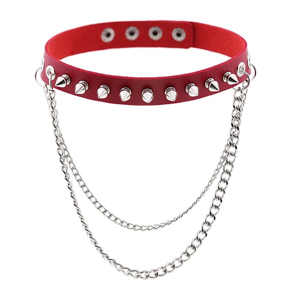 Punk goth metall spik nitar länk läder krage choker halsband