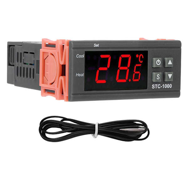 Temperaturregulator Switch Akvarium Maskine Elektronisk Digital Display Mikrocomputer AC110~220V