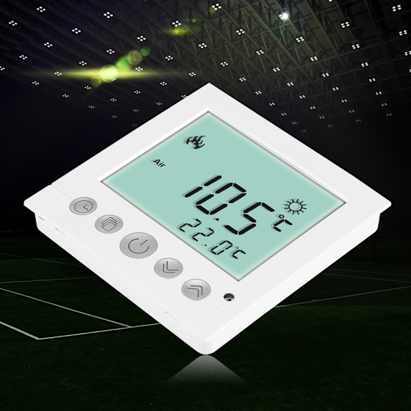 LCD Digital Golvvärme Programmerbar Termostat Temperaturregulator Vit Bakgrundsbelysning