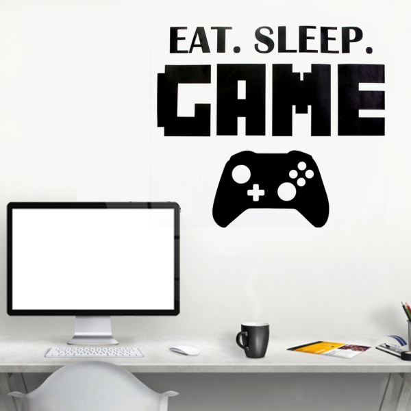 Avtagbar EAT SLEEP GAME Bokstavväggklistermärke DIY Wall Decal