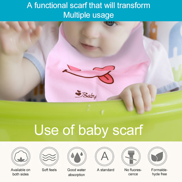 5-pack Baby Spädbarnsbandanas Unisex Mjuka Babysalivkläder Halsduk för Droolning Rosa