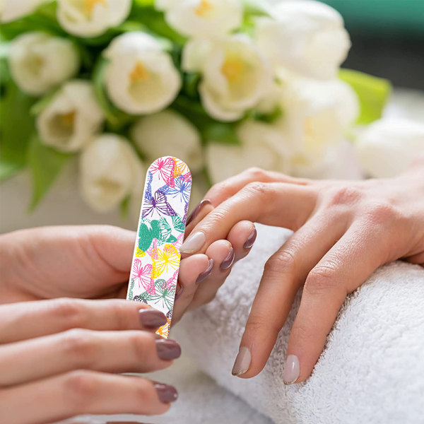 12 st Färgglada Mini Nagelfilar för Flickor