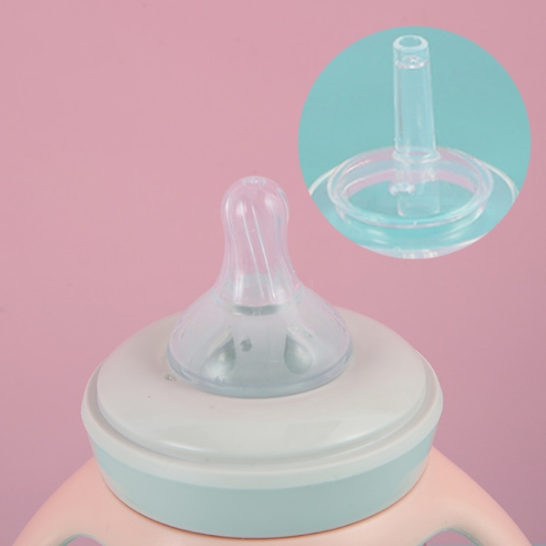 Baby Sippy Cup med Vektet Straw, Overgangsflaske, Lekkasje-sikker Småbarnskopp med Håndtak