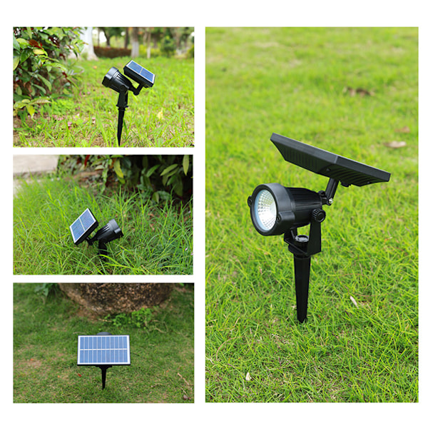 Solar Lights Utomhus Uppgraderad Vattentät Solar Powered Landskap Spotlights Dekorativ belysning Auto On/Off för Pathway Trädgård Uteplats Yard Uppfart