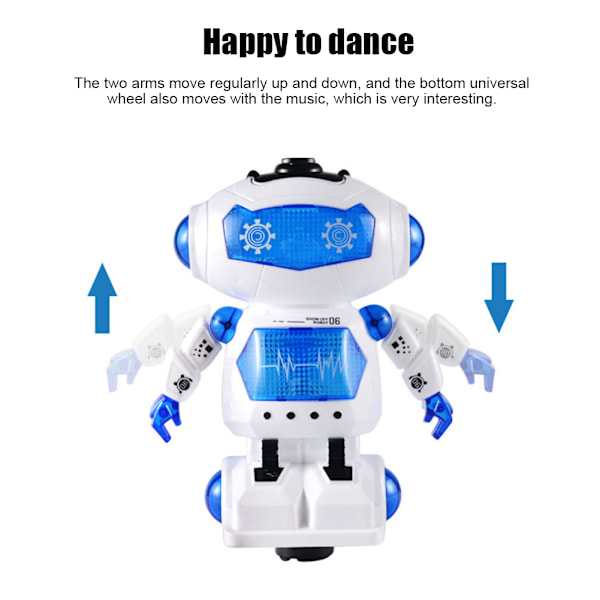 Elektrisk lysende musikk-universelt hjul stort pedagogisk romrobotleketøy Stor robot for barn