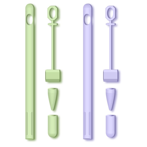 2-pack silikonfodral kompatibelt med Apple Pencil 1:a generationen, mjukt skyddande grepp halkfritt