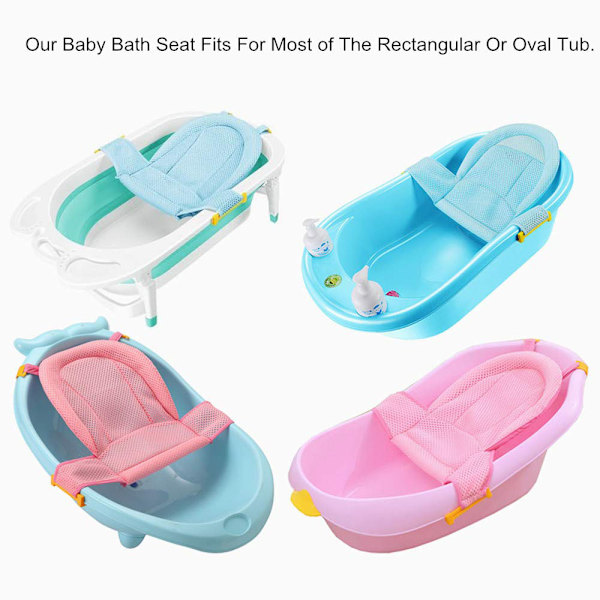Baby Badekrakk, Spedbarns Badekrakk Støttematte, Justerbar Komfortabel Sklisikker Baby Dusjnett Badekar Sitte Opp Mesh for Nyfødt