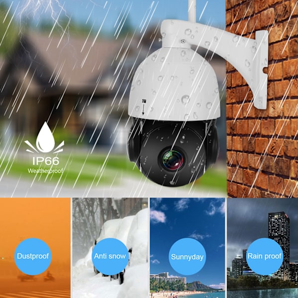 4,5 tum 1080P Vattentät Utomhus 30x Zoom WIFI PTZ Kamera för ONVIF 100-240VAU-kontakt