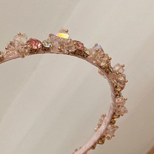 Krystal Pandebånd Kvinder Dekorativ Rhinestone Hårbånd Kvarts Hår Tiara Prinsesse Perler Pandebånd