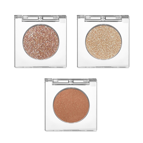 3 stk. Monokrom øjenskyggepalette øjenskygge glitterpulver perle øjenskygge