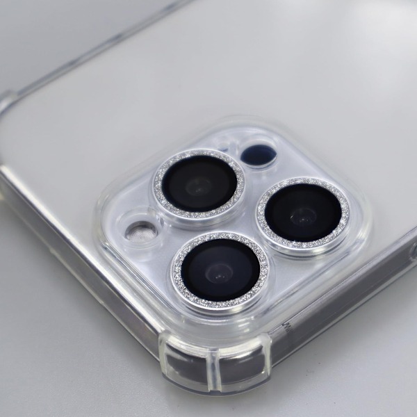 iPhone 13 Pro/13 Pro Max Linsskydd Bling Diamant Svart svart