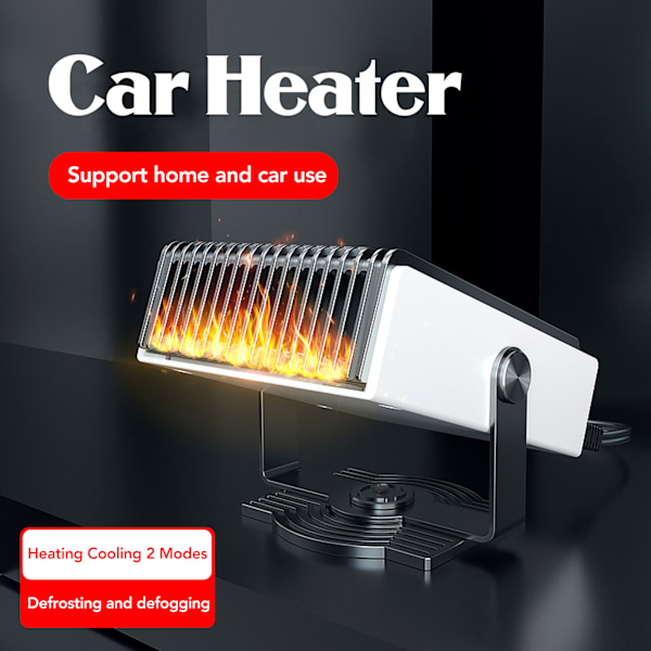 150W Bærbar Bilsvarmer Defroster Defogger Opvarmning Køling 2 Tilstande 180 Grader Rotérbar til Bil Hjem 24V
