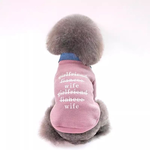 Pet Patchwork Stickad Hundtröja Varm Katt Vinterkläder för Kalla Dagar (Rosa)