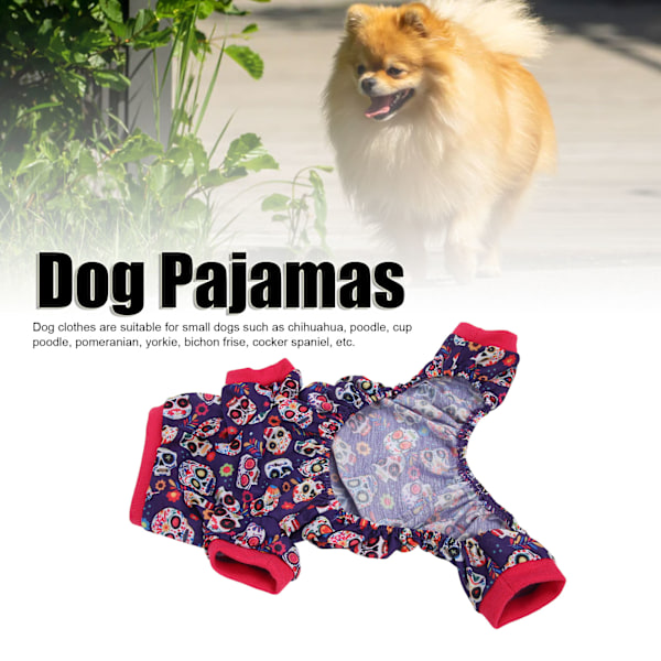 Halloween Hundkläder Bekväma Mjuka Elastiska Roliga Hundpyjamas för Små Hundar Valp M