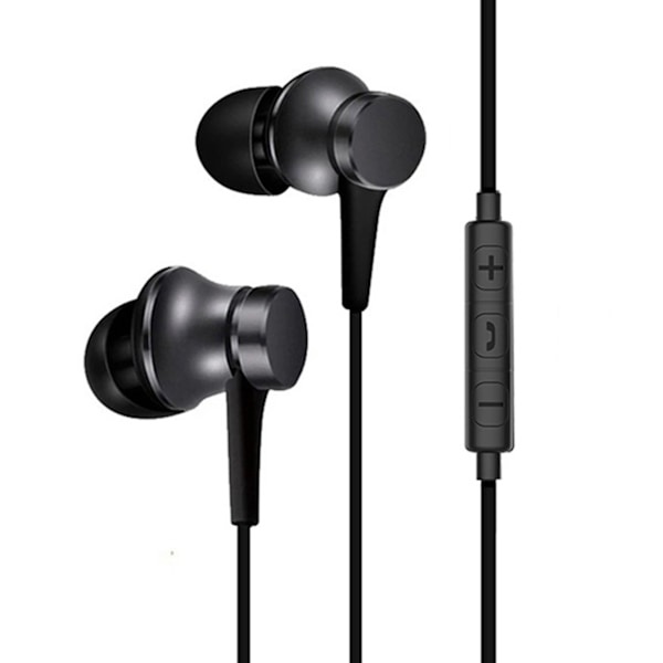 Mustat In-Ear -kuulokkeet, vahva basso, langalliset kuulokkeet 3,5 mm:n liittimellä IOS- ja Android-matkapuhelimille, musta