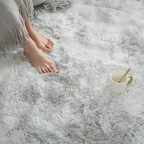 Mjuk Modern Shaggy Matta 4x6.6 för Sovrum Vardagsrum Sovsal Barnrum Hem Dekorativ, Halksäker Plysch Fluffig Päls Area Mattor Bekväm Barnkammare
