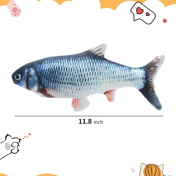 Leksaksuppsättning för fisk katt, simulerad fiskform docka interaktiva husdjur kudde tuggleksaker tugga bit sparka tillbehör realistiskt utseende katt kicker fiskleksak för katt