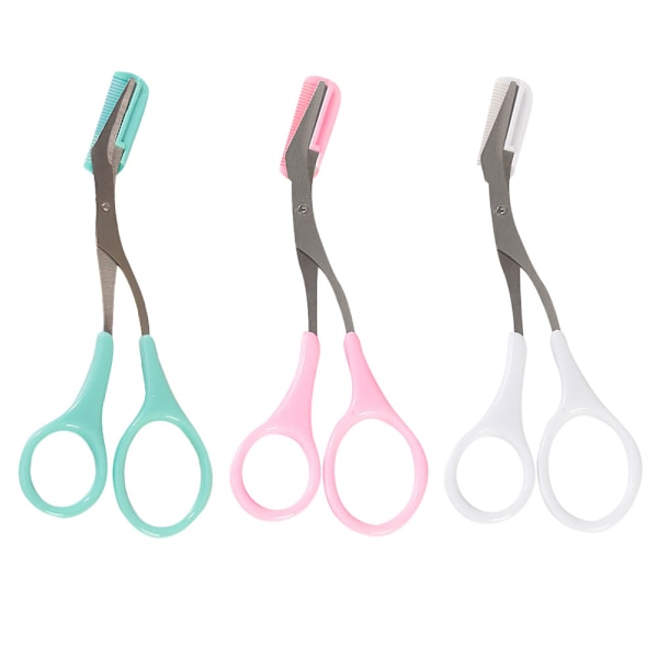 3 st Eyebrow Trimmer Saxar med Kam, Eyebrow Shaping Cut Comb Halksäker Skönhetstillbehör