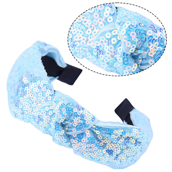 Boho-inspirerte knutede pannebånd - Mote-yogapannebånd med glitter og paljetter for damer, elastiske hårtilbehør for voksne