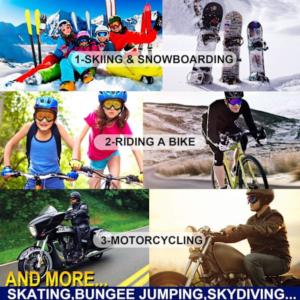 Skibriller, 2-pack, Snowboardglasögon för barn, pojkar & flickor, ungdomar, män & kvinnor, hjälmkompatibla med UV 400-skydd, vindbeständiga